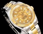 AR Factory Rolex Sky-dweller 42*14.5mm 316L Steel Two-tone Gold Oyster Bracelet 9002 Movement Gold Watch
